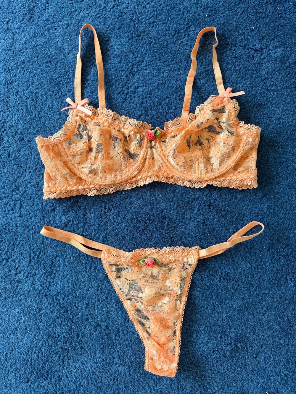 Sugar Thrillz Dolce Kisses Orange Lingerie Set